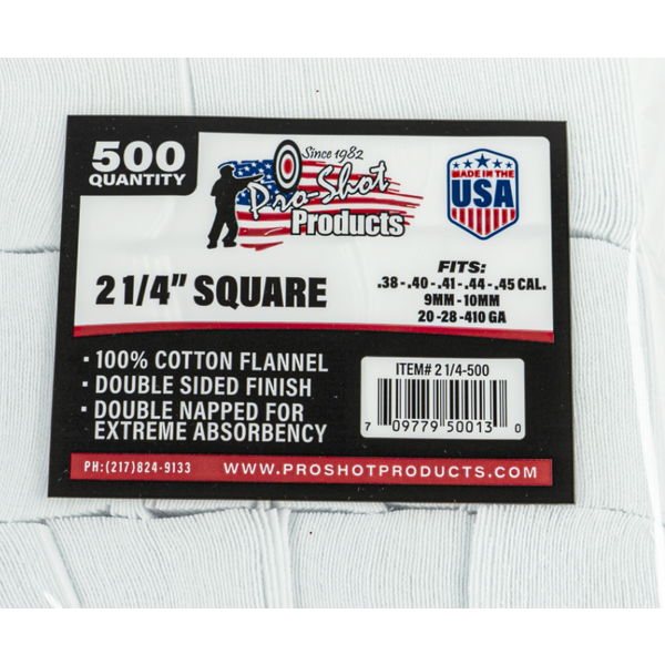 Pro-Shot .38 - .45 Cal. / 20 GA - 410 GA - 2 1/4" Square 500 Count