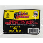 Pro-Shot 12-16ga. 50/ct 100% Cotton Flannel Patches 12-16ga. 50/ct