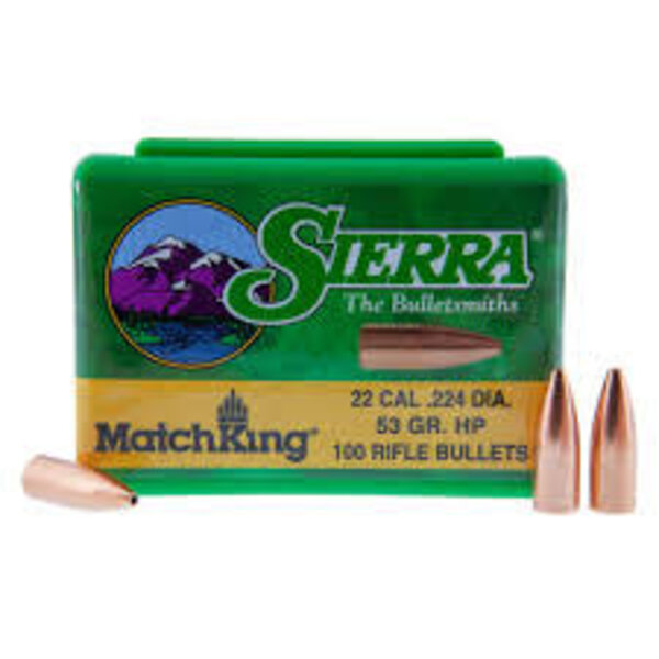 .22Cal 224 Dia 53gr Hollow Point Match Bullets