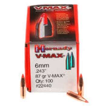 Hornady 6mm  87gr V-MAX Bullets .243 Qty 100