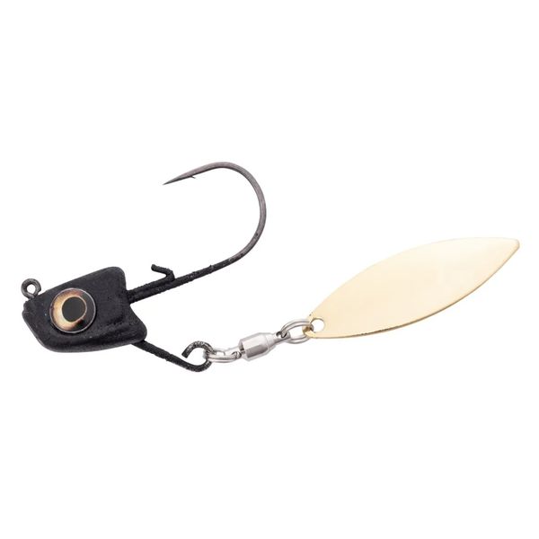 Great Lakes Finesse Sneaky Spin Matte Black 3/16oz 1/0 Gold Blade 1-pk
