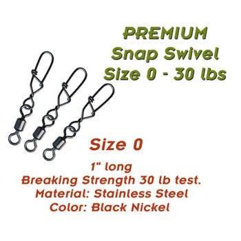 Torpedo Premium Snap Swivel. Size 0 20-pk