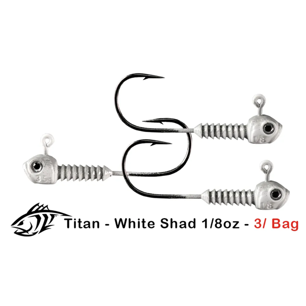 Lunker City Titan White Shad 1/8oz 3-pk