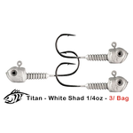 Lunker City Titan White Shad 1/4oz 3-pk