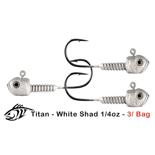 Lunker City Titan White Shad 1/4oz 3-pk