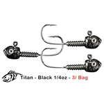 Lunker City Titan Black 1/4oz 3-pk