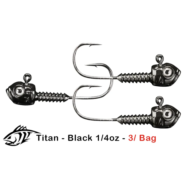Lunker City Titan Black 1/4oz 3-pk
