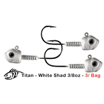 Lunker City Titan White Shad 3/8oz 3-pk