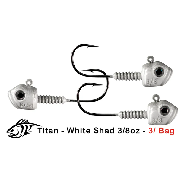 Lunker City Titan White Shad 3/8oz 3-pk