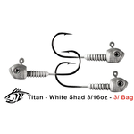 Lunker City Titan White Shad 3/16oz 3-pk