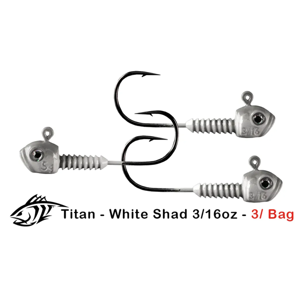 Lunker City Titan White Shad 3/16oz 3-pk