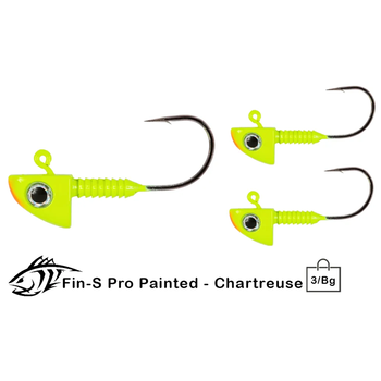 Lunker City Fin-S Pro 2/0 1/8oz Chartreuse 3-pk