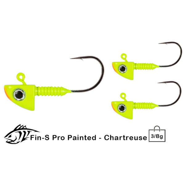 Lunker City Fin-S Pro 2/0 1/8oz Chartreuse 3-pk