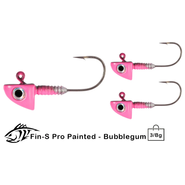 Lunker City Fin-S Pro 2/0 1/8oz Bubblegum 3-pk