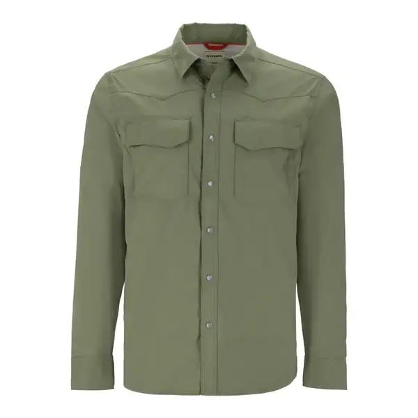 Simms M's Big Sky Tech LS Shirt Willow Medium - Reg. $134.99