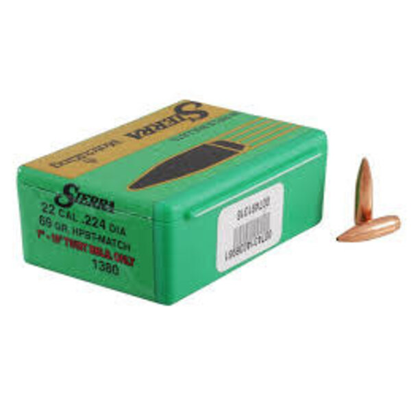 22cal .224 Dia 69 Gr Hollow Point Boat Tail Match