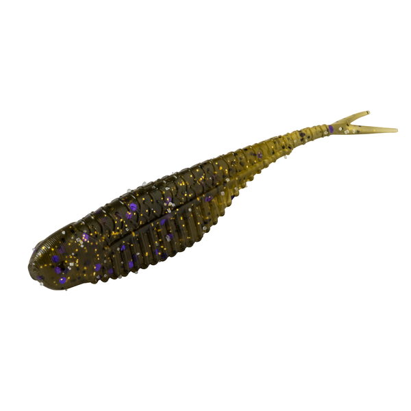 Great Lakes Finesse Hover Minnow 3.25" Green Pumpkin Purple Flake 6-pk