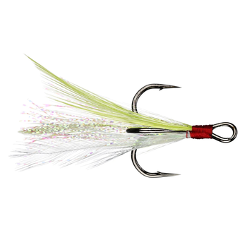 Owner Tournament Trailer Treble Size 4 White Chartreuse Flash 2-pk