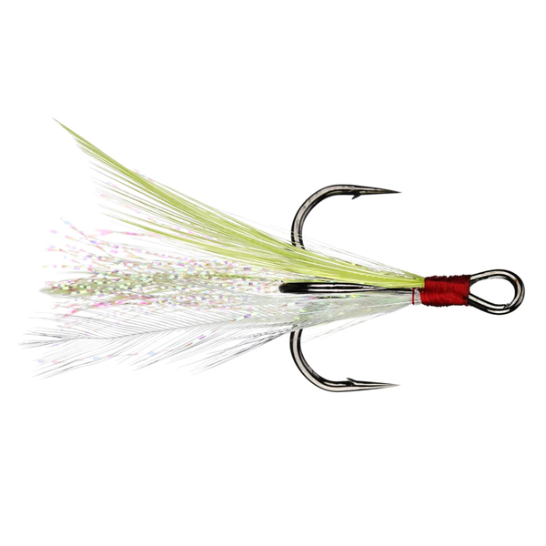 Owner Tournament Trailer Treble Size 4 White Chartreuse Flash 2-pk