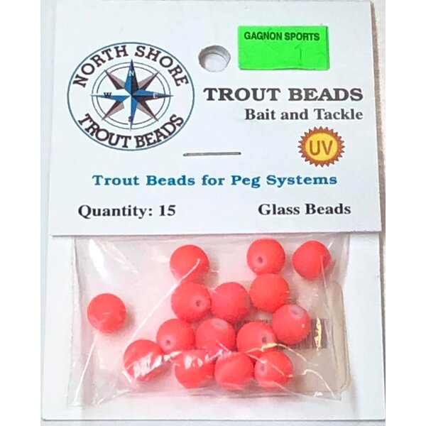 North Shore Tackle Glass Beads 8mm Neon West Coast Red