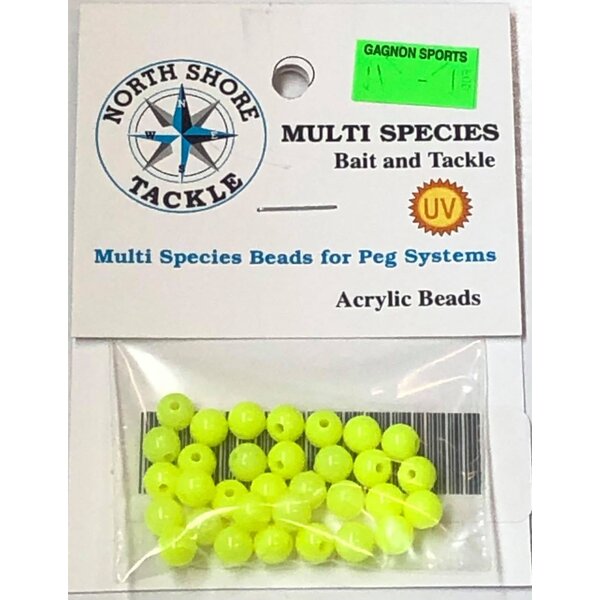 North Shore Tackle Acrylic Beads 6mm Chartreuse