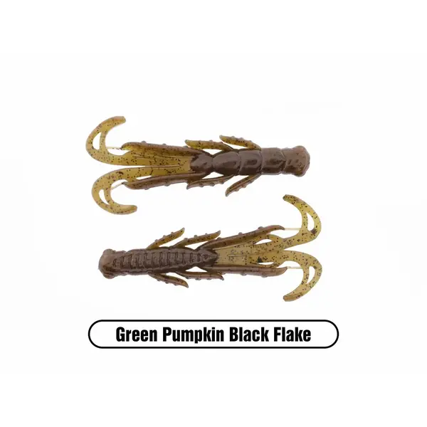 X Zone Stealth Finesse Series 2.75" Scented Stealth Creature. Green Pumpkin Black Flake