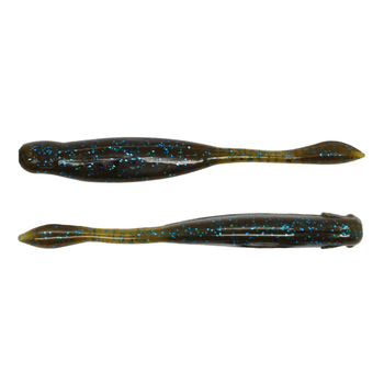 X Zone Hot Shot Minnow 3.25" Green Pumpkin Blue Flake 8-pk