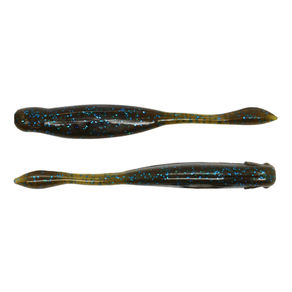 X Zone Hot Shot Minnow 3.25" Green Pumpkin Blue Flake 8-pk