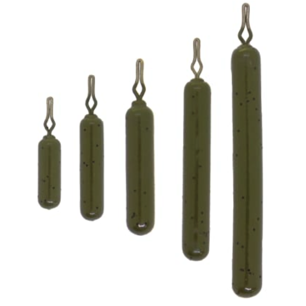 X Zone Tungsten Skinny Drop Shot Weight 3/16oz Green Pumpkin