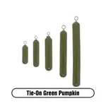 X Zone Tungsten Tie On Skinny Drop Shot Weight 3/16oz Green Pumpkin 5/pk