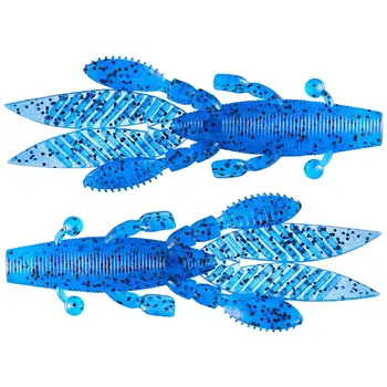 Yamamoto Large Flappin Hog. Blue/ Black Flake 5-pk