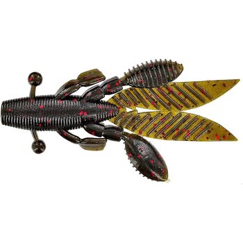 Yamamoto Flappin Hog 3.75" Green Pumpkin Large Red Flake 7-pk