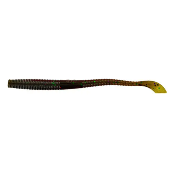 Yamamoto Yamamoto 5'' Kut Tail Worm. Green Pumpkin/Green Purple Flake