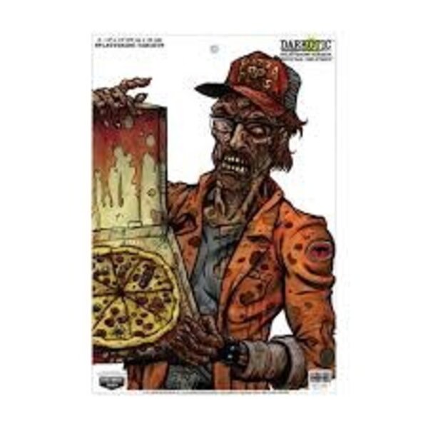 Birchwood Casey Darkotic Special Delivery Zombie Pizza Delivery Paper Hanging Universal  MultiColor Impact Enhancement Splatter 8 Per Pkg