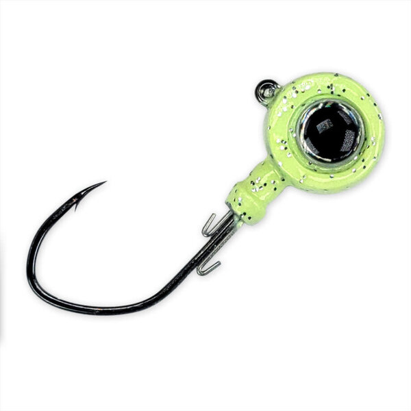 Gamakatsu MaxEye Jig Pill Head 3/16oz 1/0 Glow 3-pk