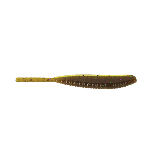 Yamamoto Shad Shape Worm. Green Pumpkin Green/Prp Flake10-pk