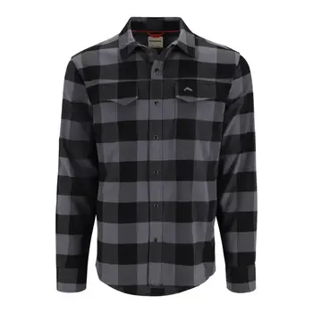 Simms M's Gallatin Flannel LS Shirt Slate Buffalo Plaid Check Medium - Reg. $134.99