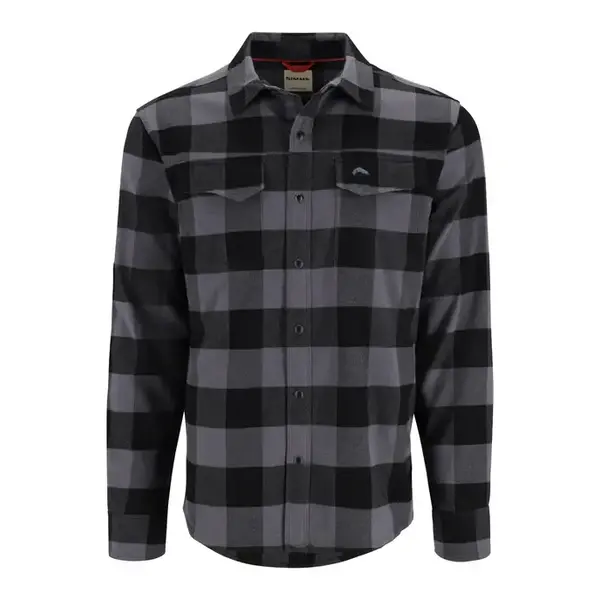 Simms M's Gallatin Flannel LS Shirt Slate Buffalo Plaid Check Medium - Reg. $134.99