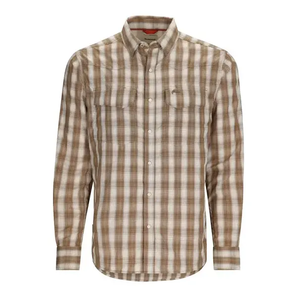 Simms  M's Big Sky LS Shirt Driftwood Plaid Medium - Reg. $129.99