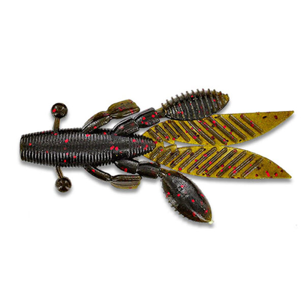 Yamamoto Large Flappin Hog. Green Pumpkin/Red Flake 5-pk