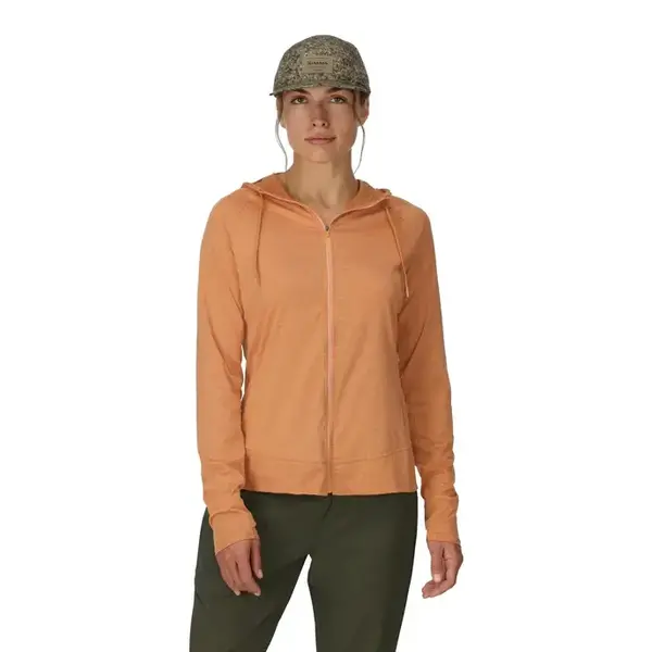 Simms W's SolarFlex Hoody Full Zip Orange Maple Heather Medium - Reg. $124.99