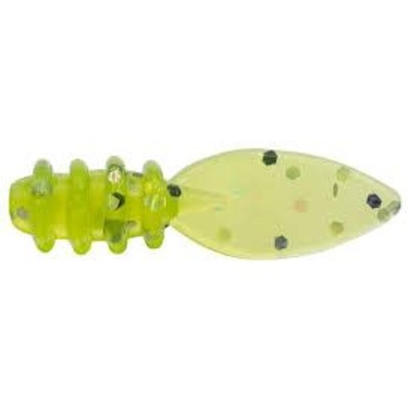 Euro Tackle Micro Finesse Leech Chartreuse 0.75" 10-pk