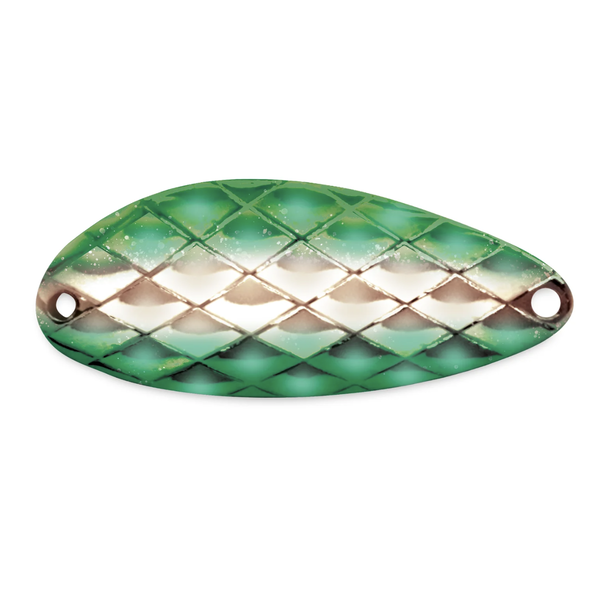 Acme Little Cleo Spoon 3/4oz Hammered Green & Gold