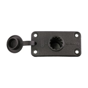 Scotty 244BK Rectangular Flush Deck Mount w/Splash Cover Black