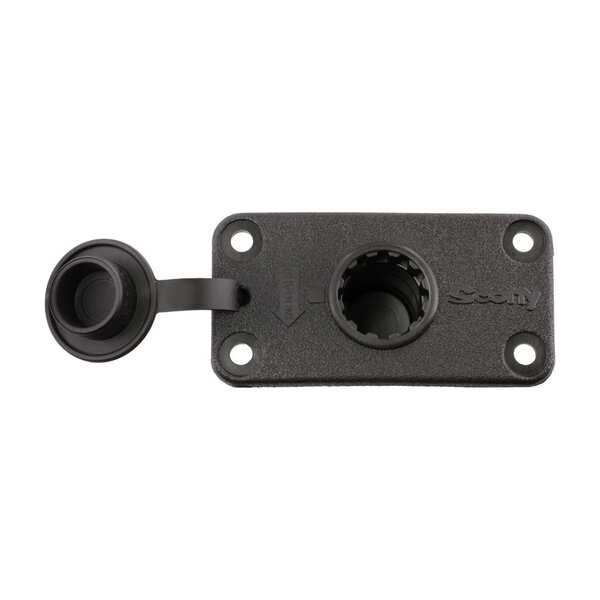 Scotty 244BK Rectangular Flush Deck Mount w/Splash Cover Black