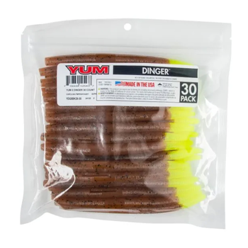 Yum Dinger 5" Carolina Pumpkin Chartreuse 30-pk