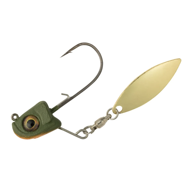 Great Lakes Finesse Sneaky Spin Matte Perch Gold 3/16oz 1/0 Gold Blade 1-pk