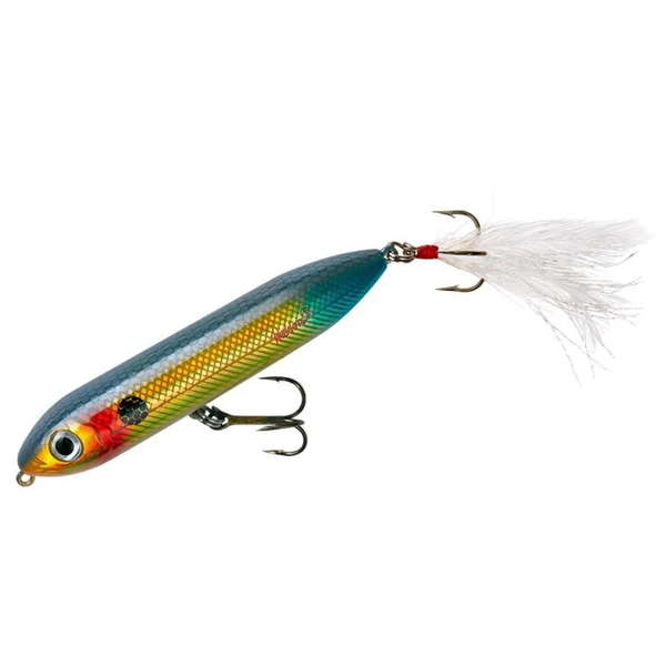 Heddon Super Spook Jr Wounded Shad Feathered