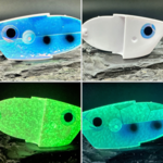 Meegs Meat Head White Glow Holo Scale/RV Blue/Black Dots Glow Front