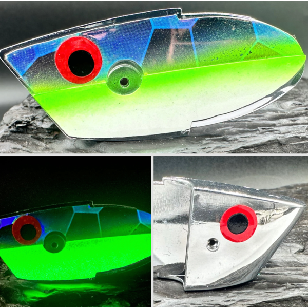 Meegs Meat Head Chrome Holo Scale Glow Green Stripe